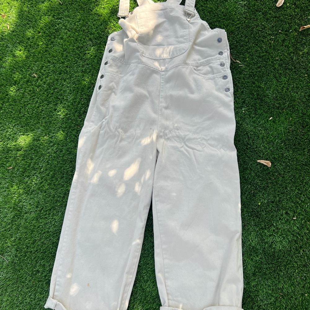 Nasty Gal Beige Overalls with Button Details